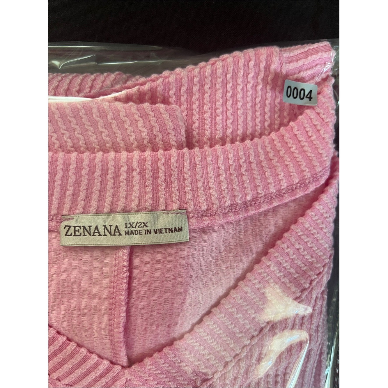 Zenana Candy Pink Raised Rib Top – 1x/2x