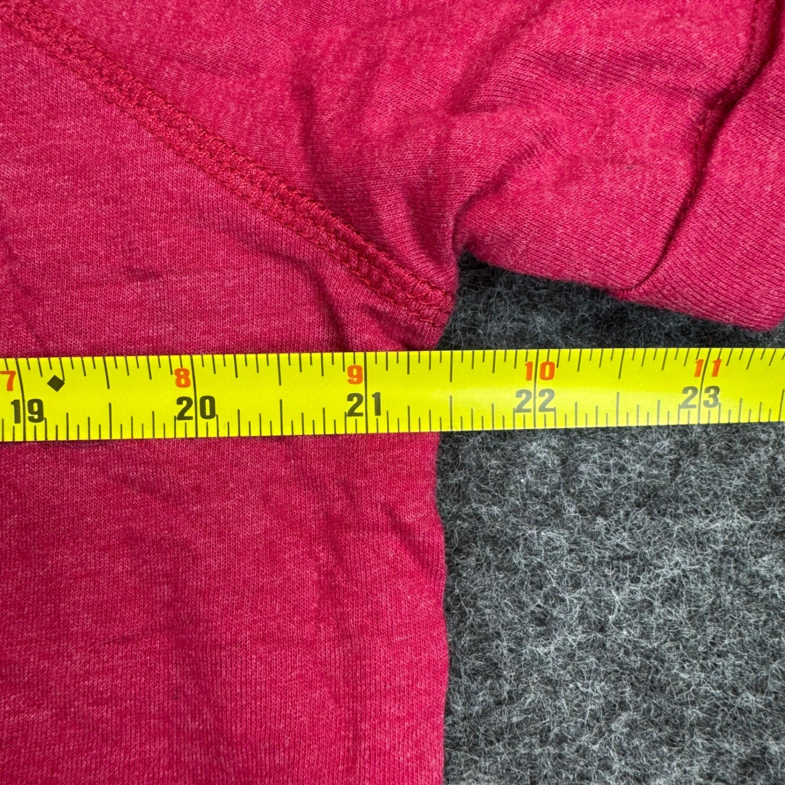 Jockey Short Sleeve Crew Neck Shirt Womens Large Pink Side Pockets Fleece Lined