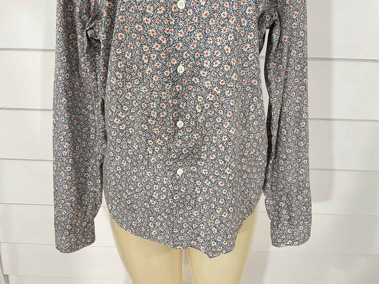 Paul Smith Woman Multicolor Slim Fit Shirt Floral Button Long Sleeve size L #363