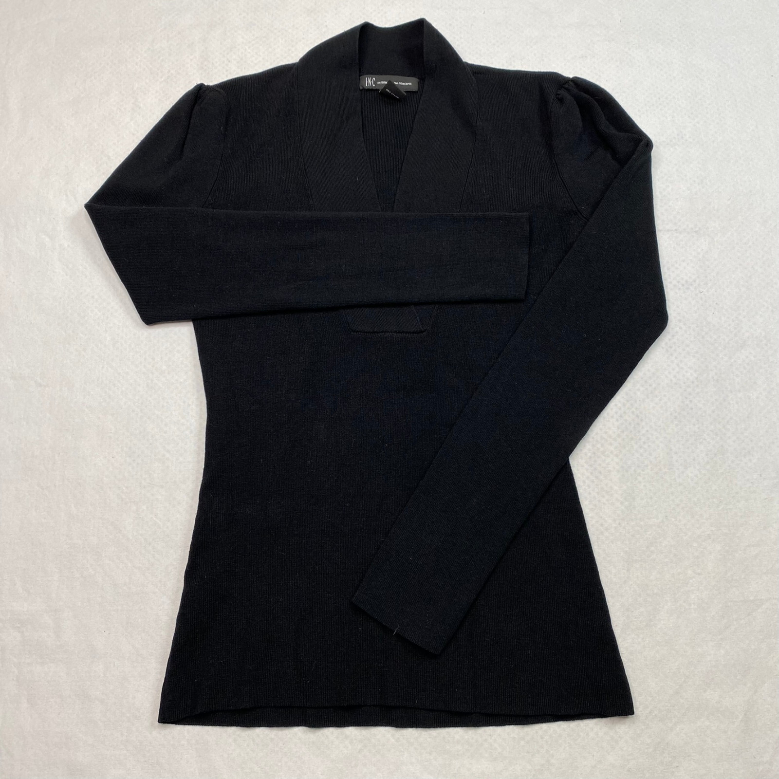 International Concepts Top sz S Black Silk Blend Modern Minimalist City Chic