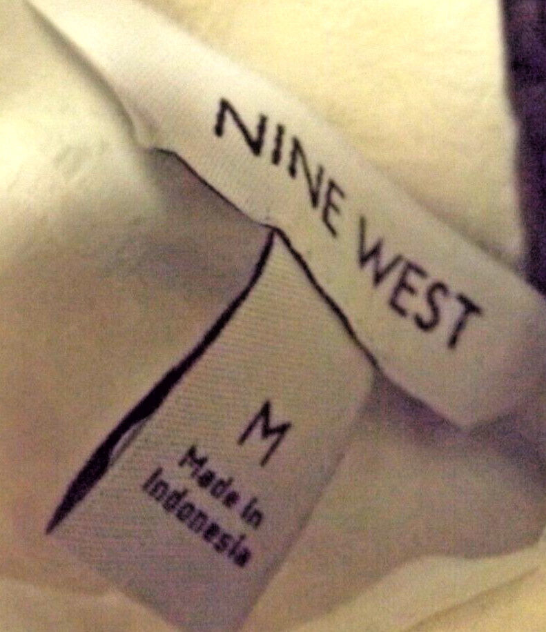 Nine West Women’s Large White Mockneck Ruffle Sleeveless Blouse NWT