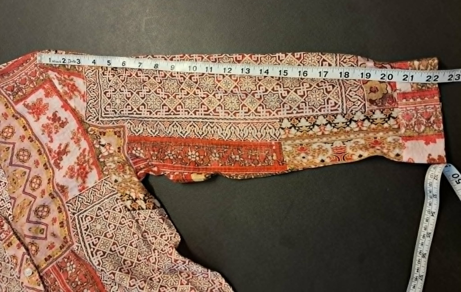 Menglu Paisley Patchwork Blouse Silk Blend M