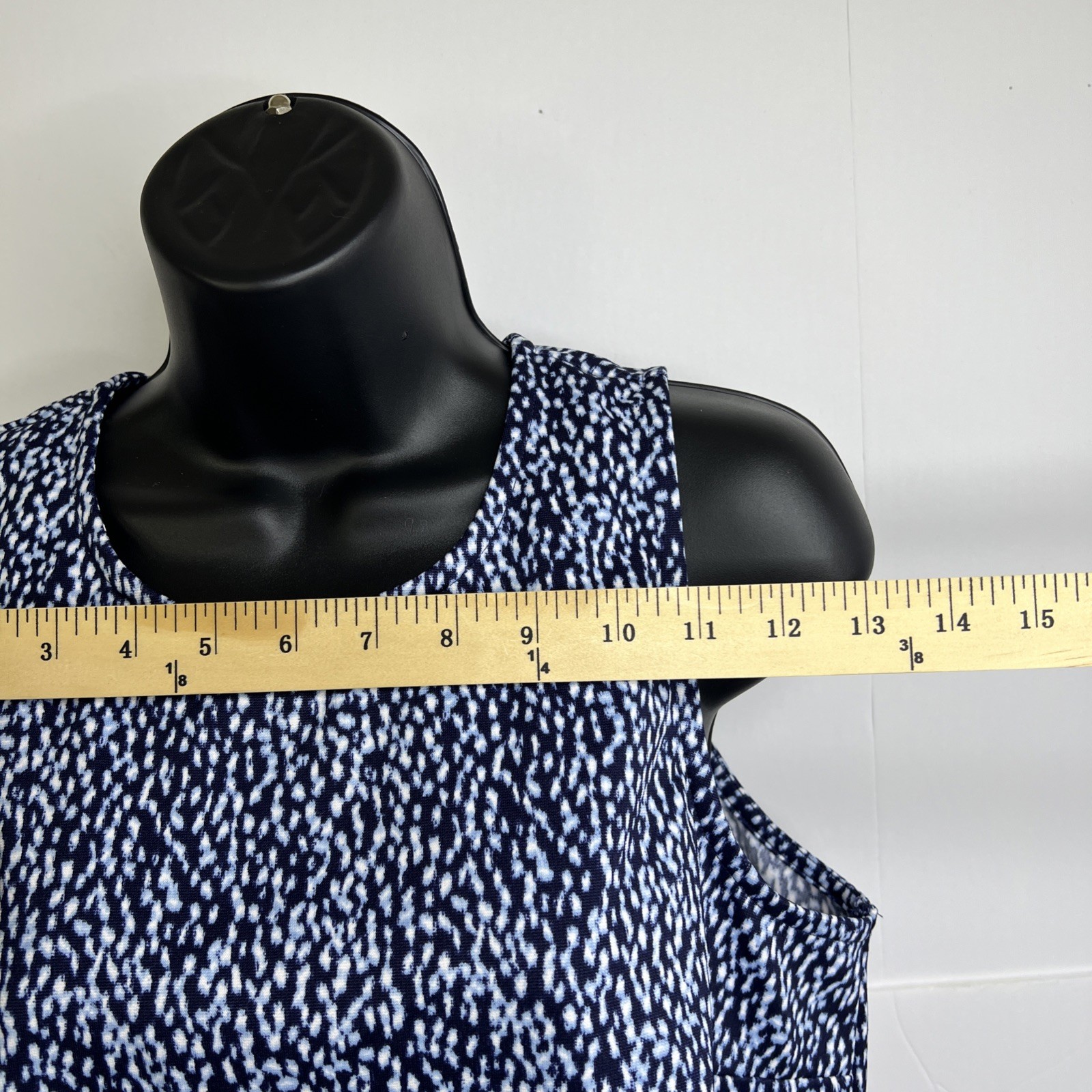 Michael Kors (MK) Women’s Printed Blue Tank Top Zipper Back Size Large~NWT
