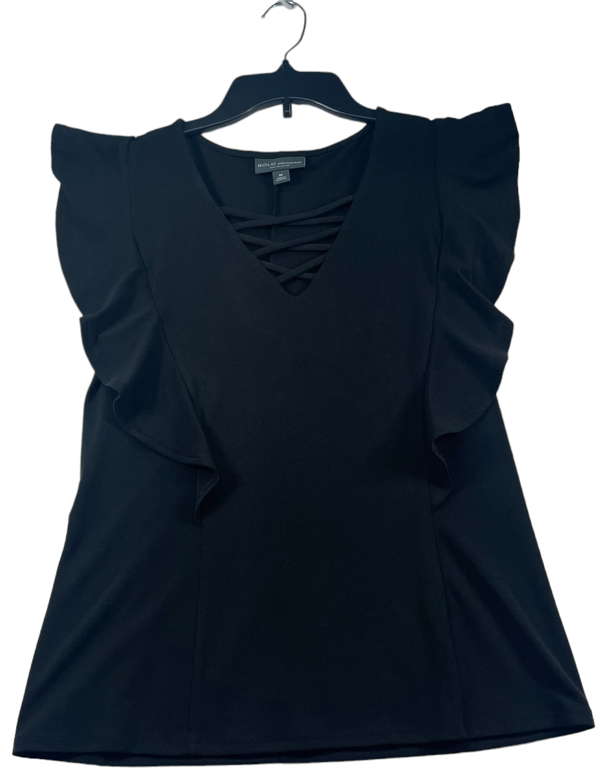 Bold Elements Blouse Womens size Medium Vneck Stretch Sleeveless Business Casual