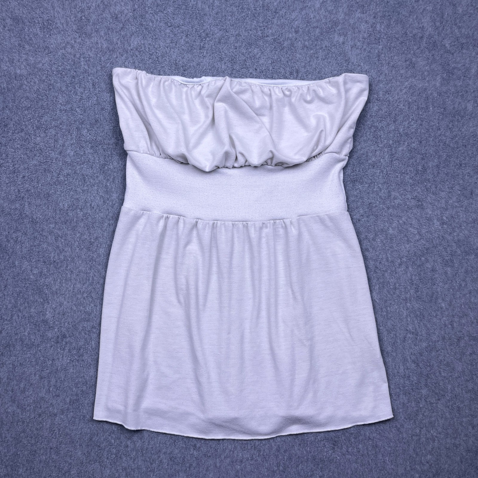Belle du Jour Bandeau Strapless Ruffled Tube Top Womens Large White