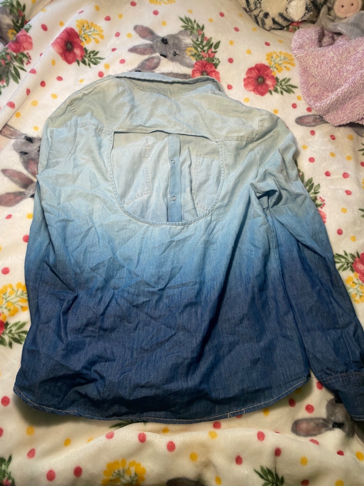 ombré backless cover up pearl snap size XL