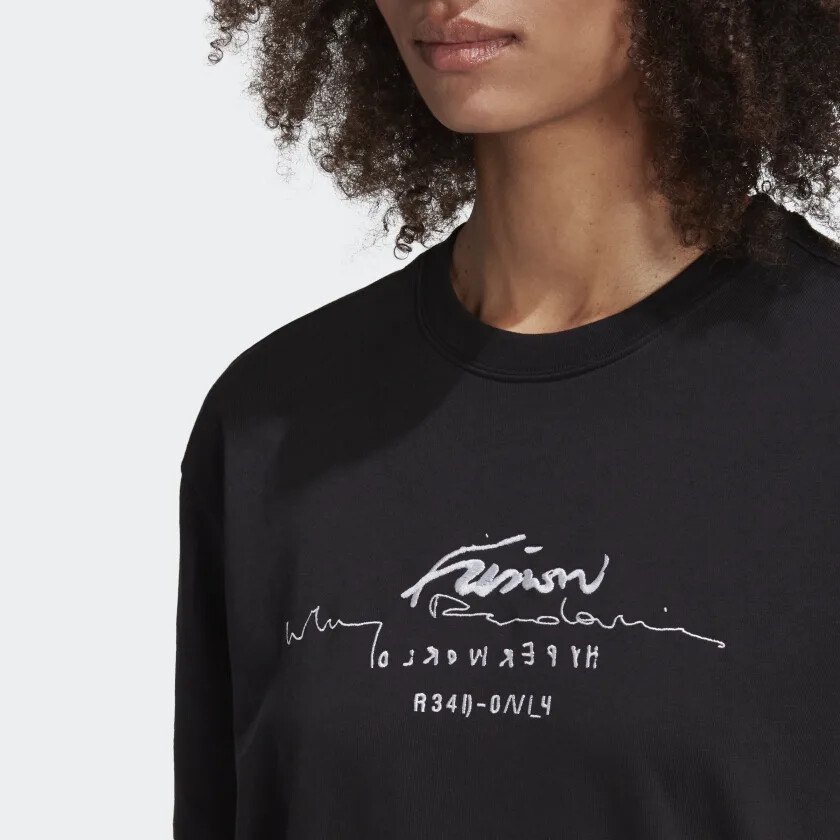 Adidas Originals R.Y.V. Womens Oversized Premium T-Shirt Black Size XS 32 GD2975