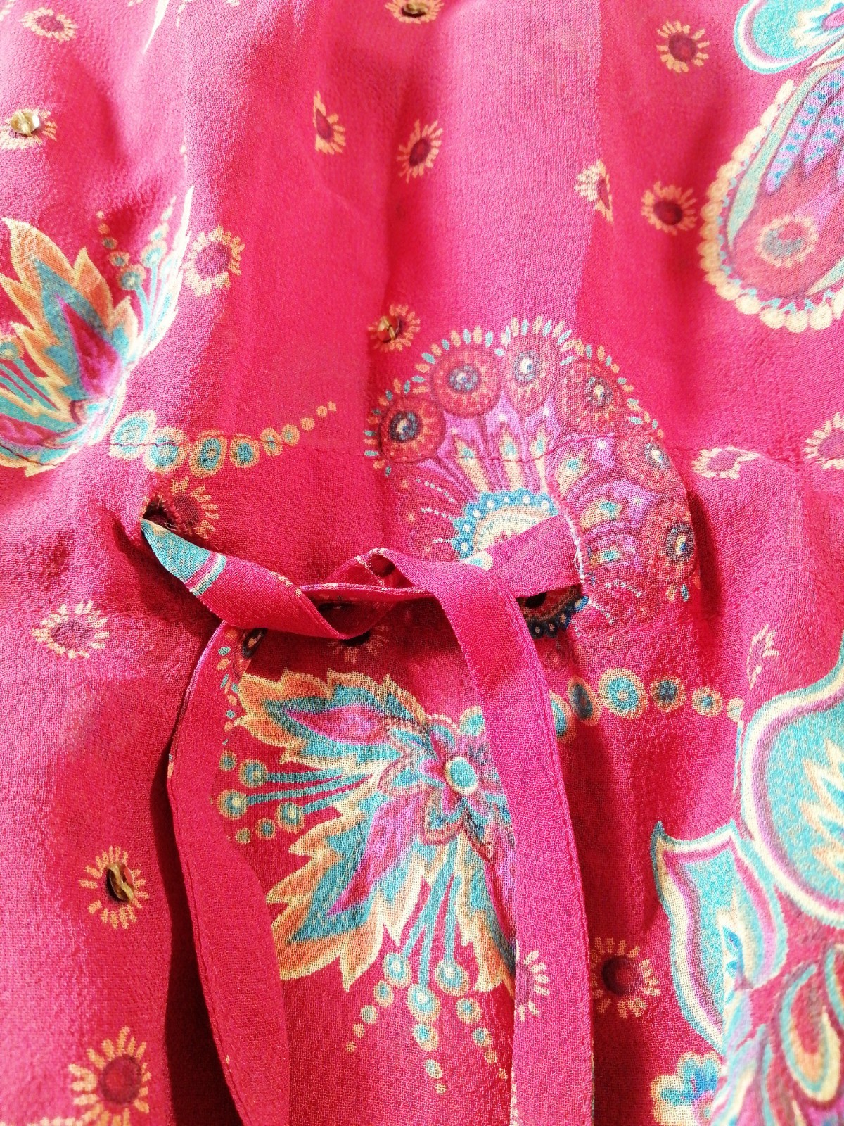 Butterfly by Matthew Williamson Kaftan Tunic 100% Silk Paisley Floral Boho M