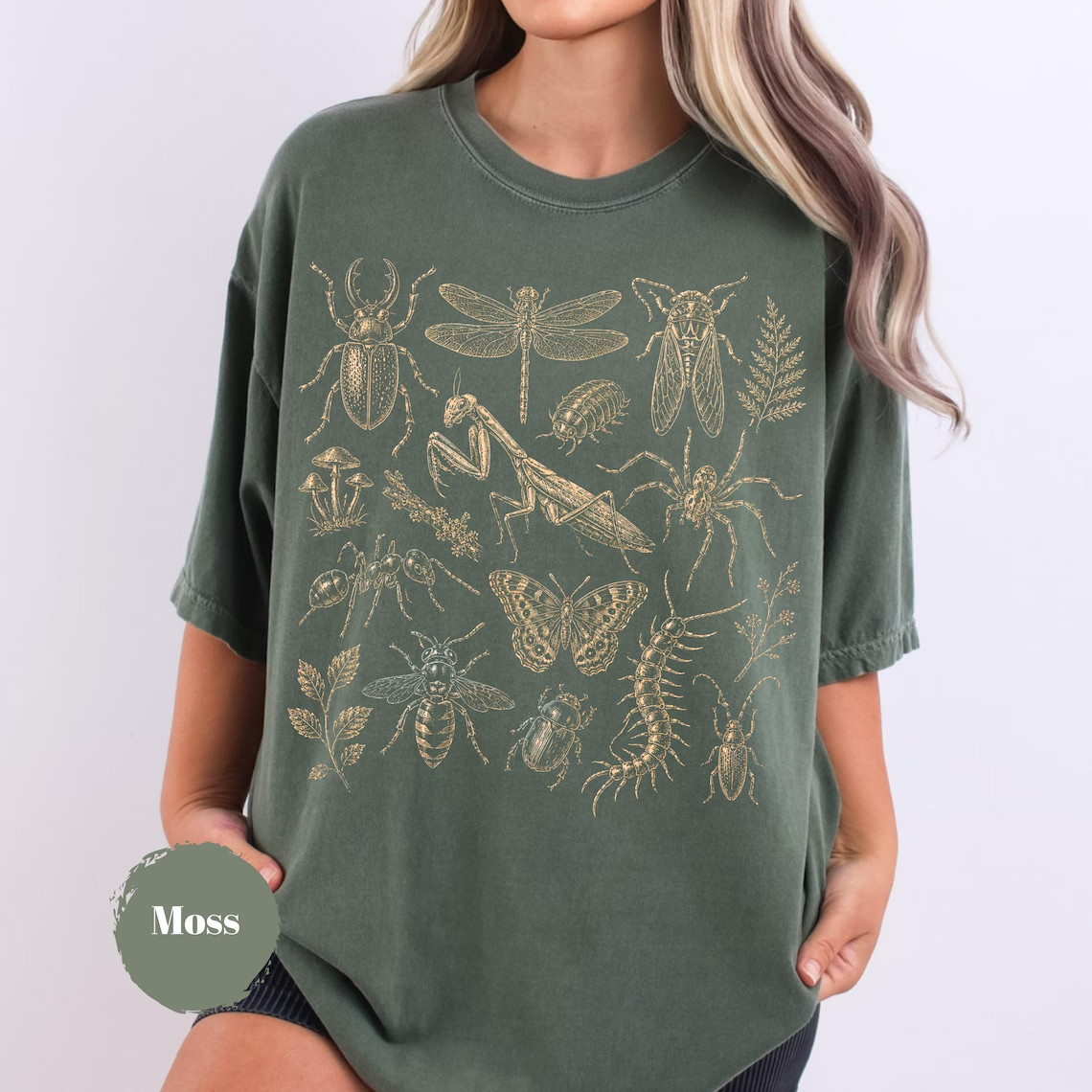 Vintage Bug Shirt Tattoo Style Insect Graphic Tee Nature Lover Gift