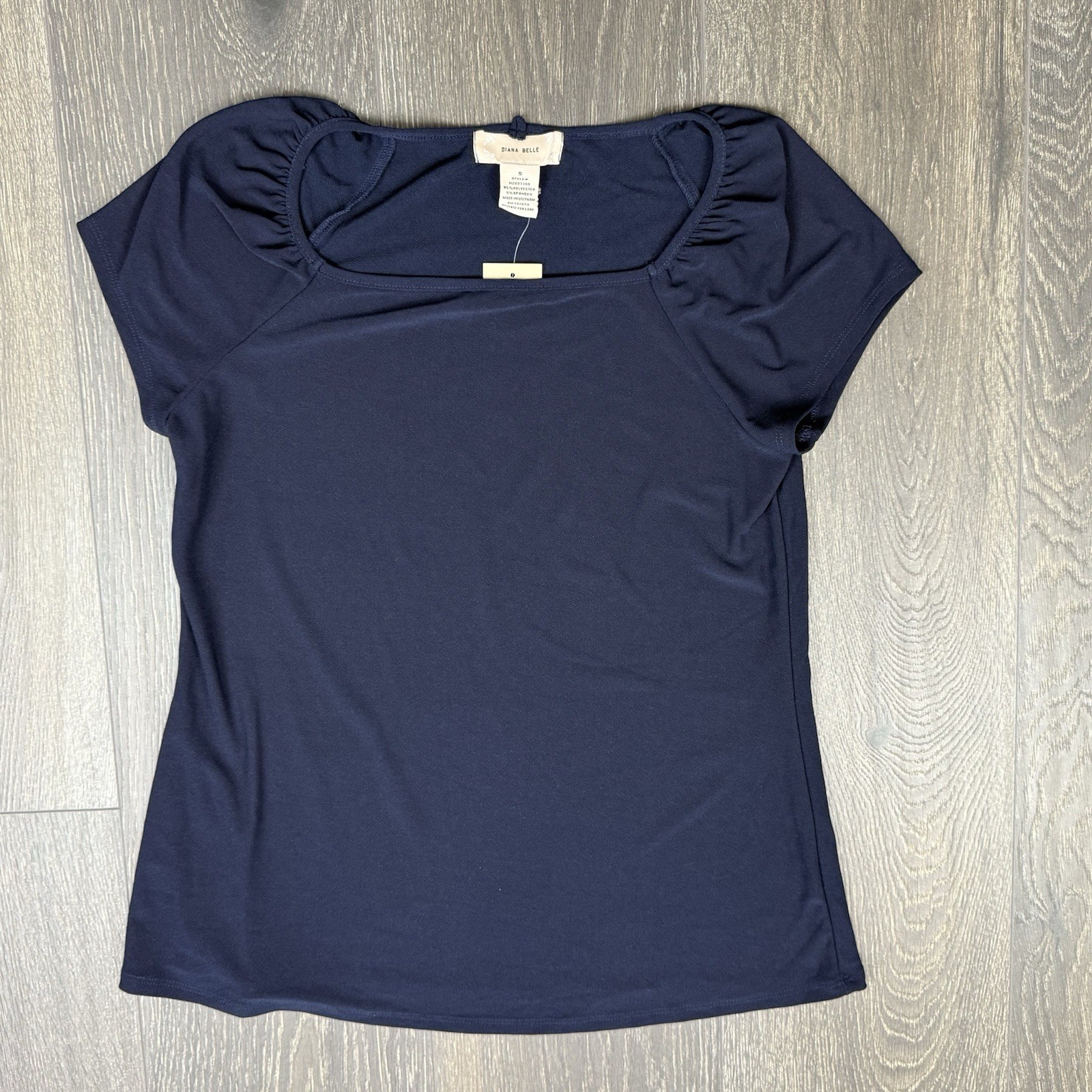 Navy Blue Short Sleeve Top. Small By Diana Belle