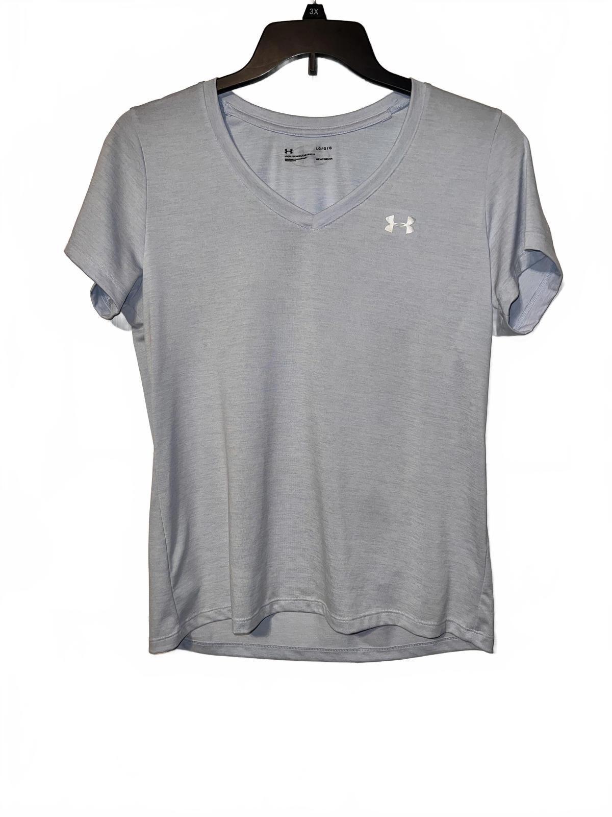 Under Armour Women’s HeatGear V-Neck T-Shirt – Light Blue