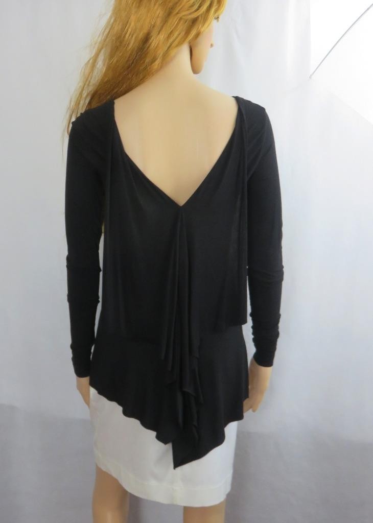 Bailey 44 Stretchy Lightweight Pullover V-Back Top Shirt Black Size S