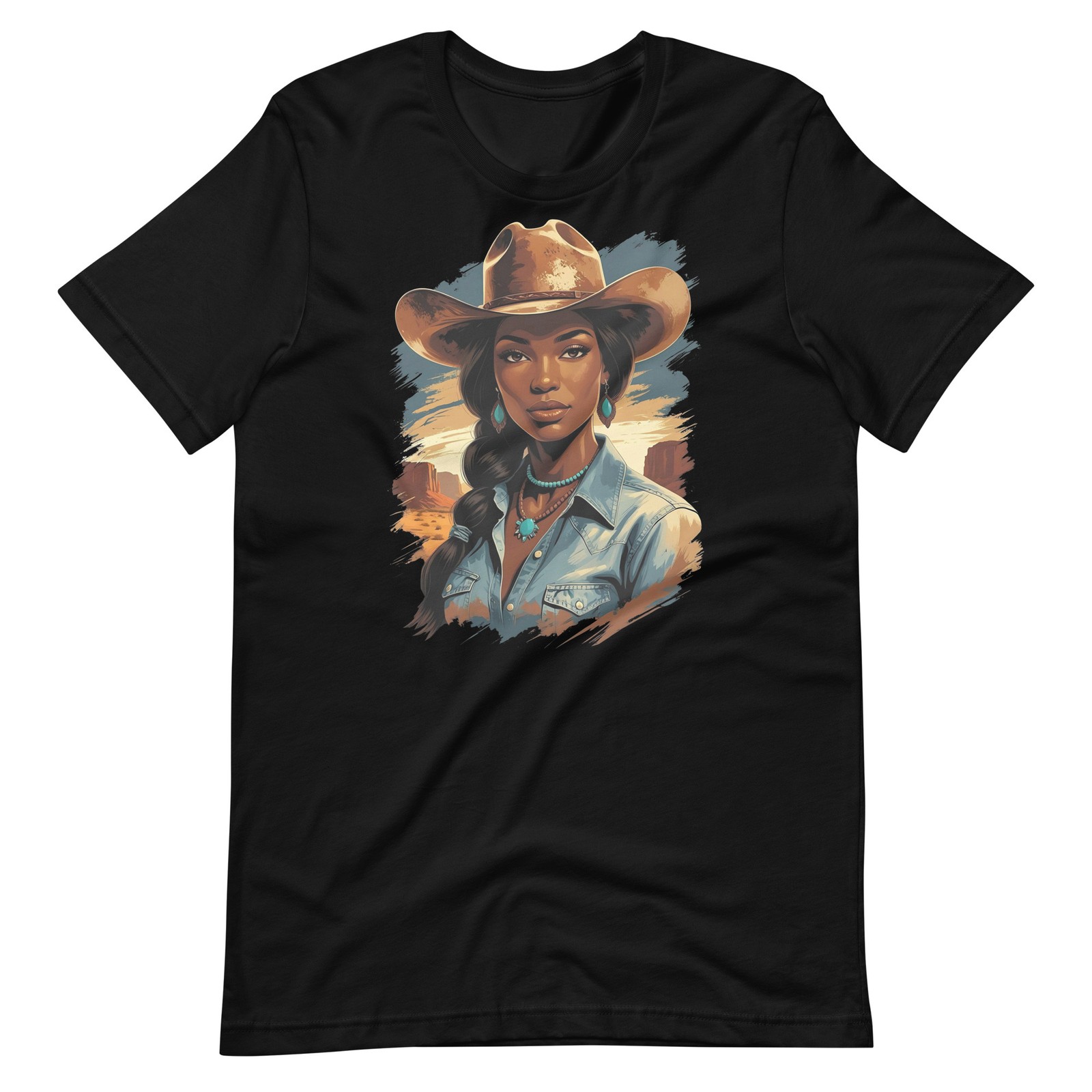 Black Cowgirl Shirt African American Western Woman Rodeo Country Girl T-Shirt