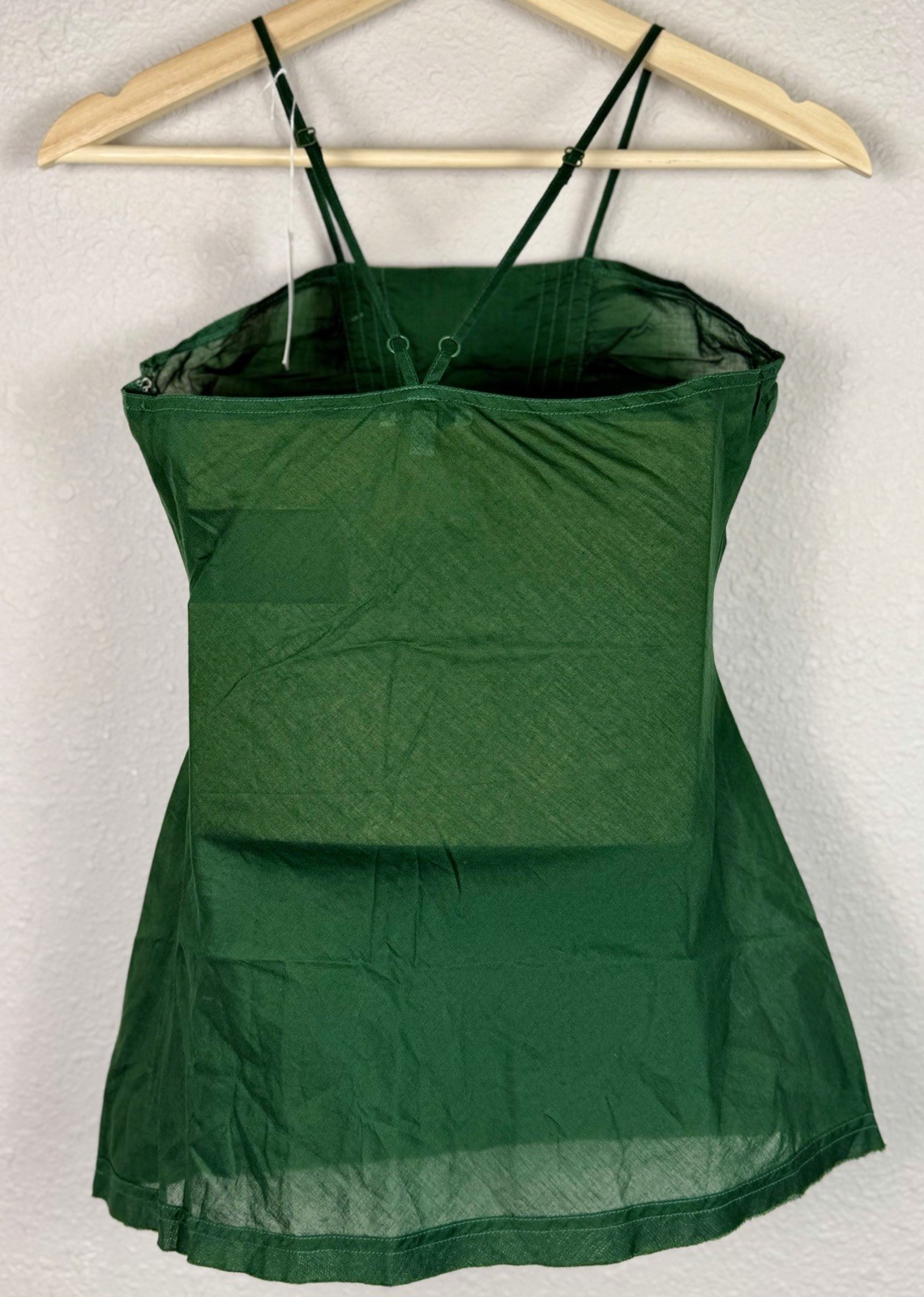 Generra NWT Emerald Green Sequin Cami Tank Top XS Cotton Boho Y2K Festival