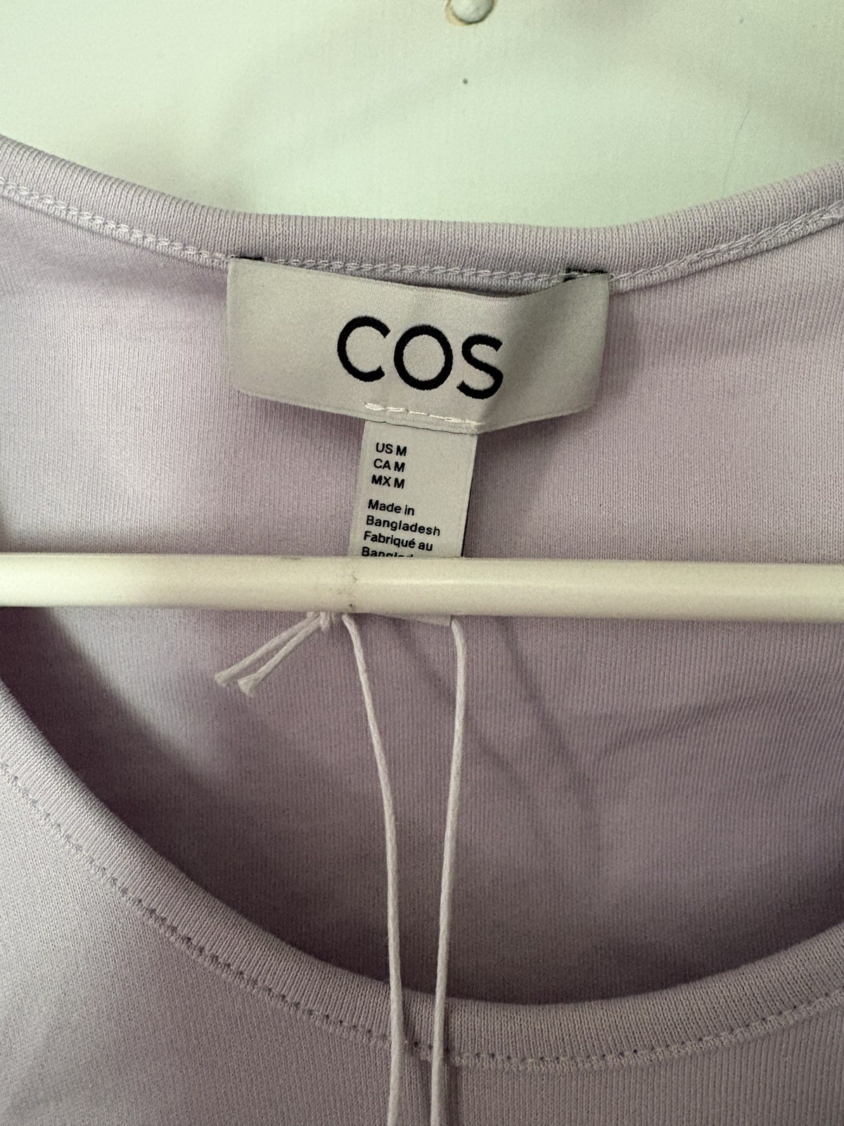 COS Women’s Organic Cotton T-Shirt Short Sleeve Basic Tee Lavender Size M New