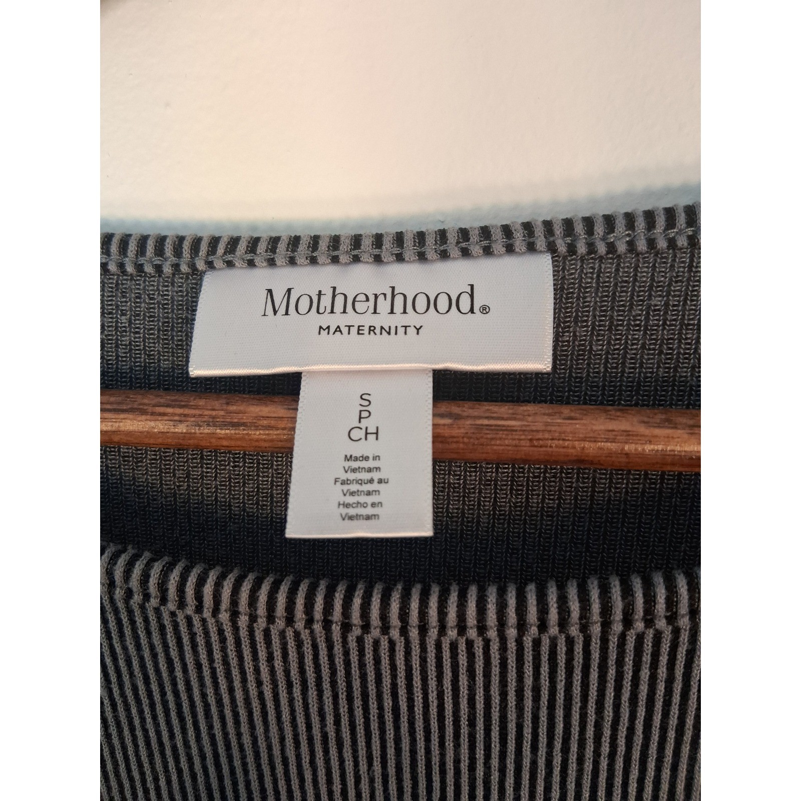 [Minimalist] Motherhood Maternity Ribbed Top Women Small Gray Bell Sleeve Knit