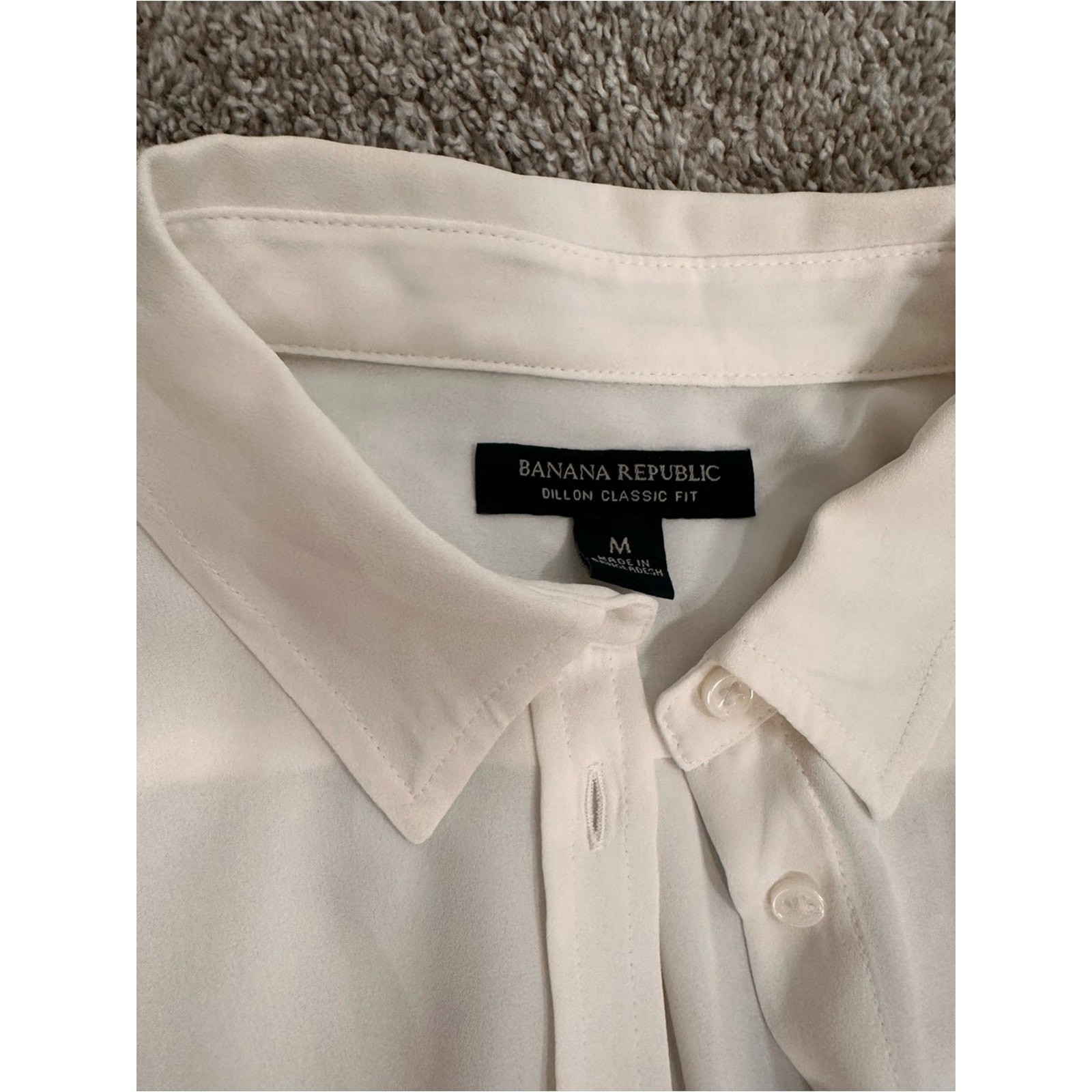 Banana Republic sheer Cream Button-Down Shirt wardrobe staple