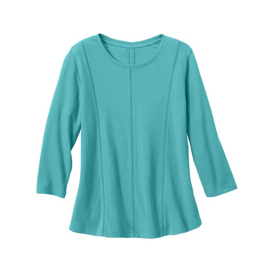 DRAPER’S & DAMON’S Ladder Stitch Tee In Maral Blue – Size Large