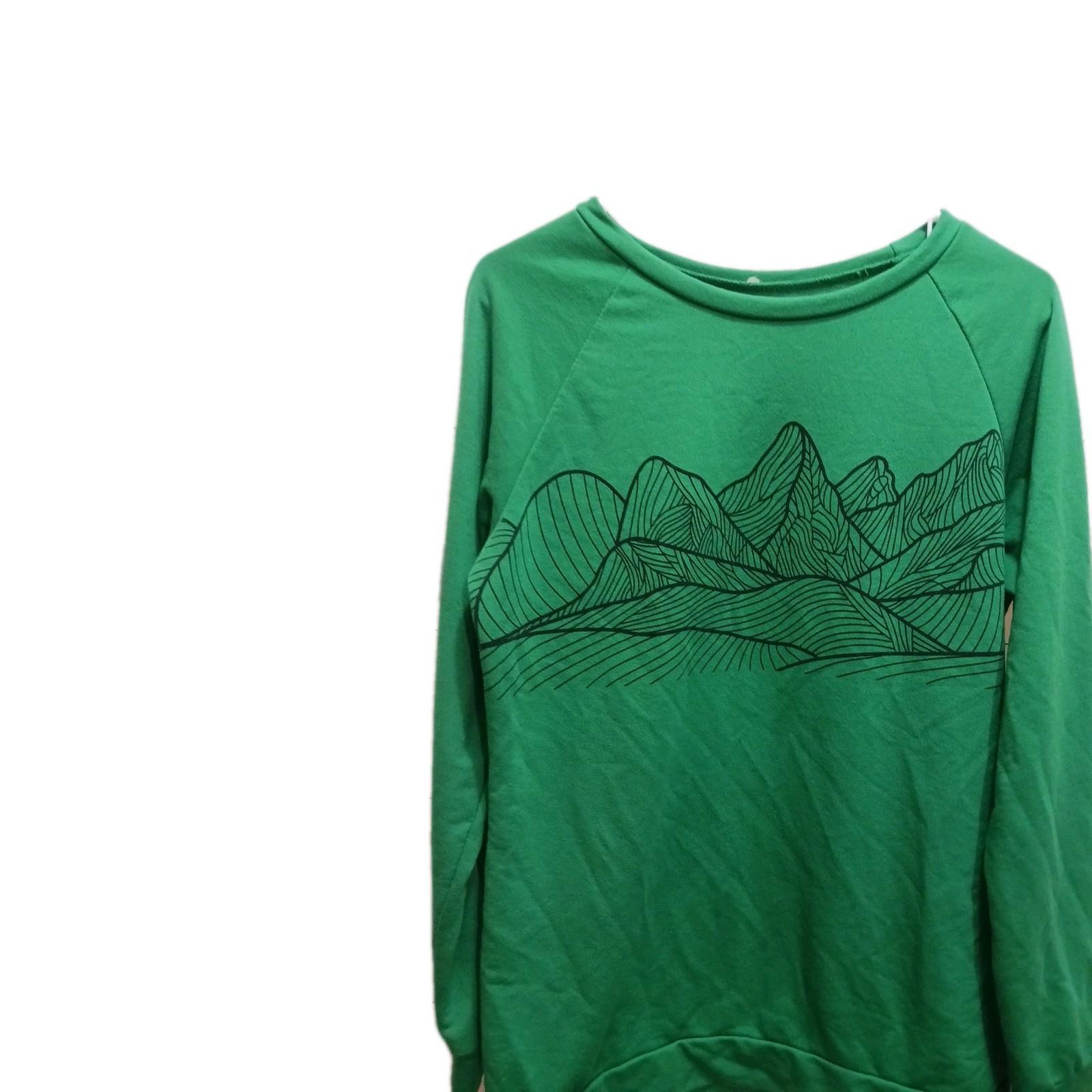Woman’s T_SHIRT Long Sleeve 100% Polyster Sz S Green