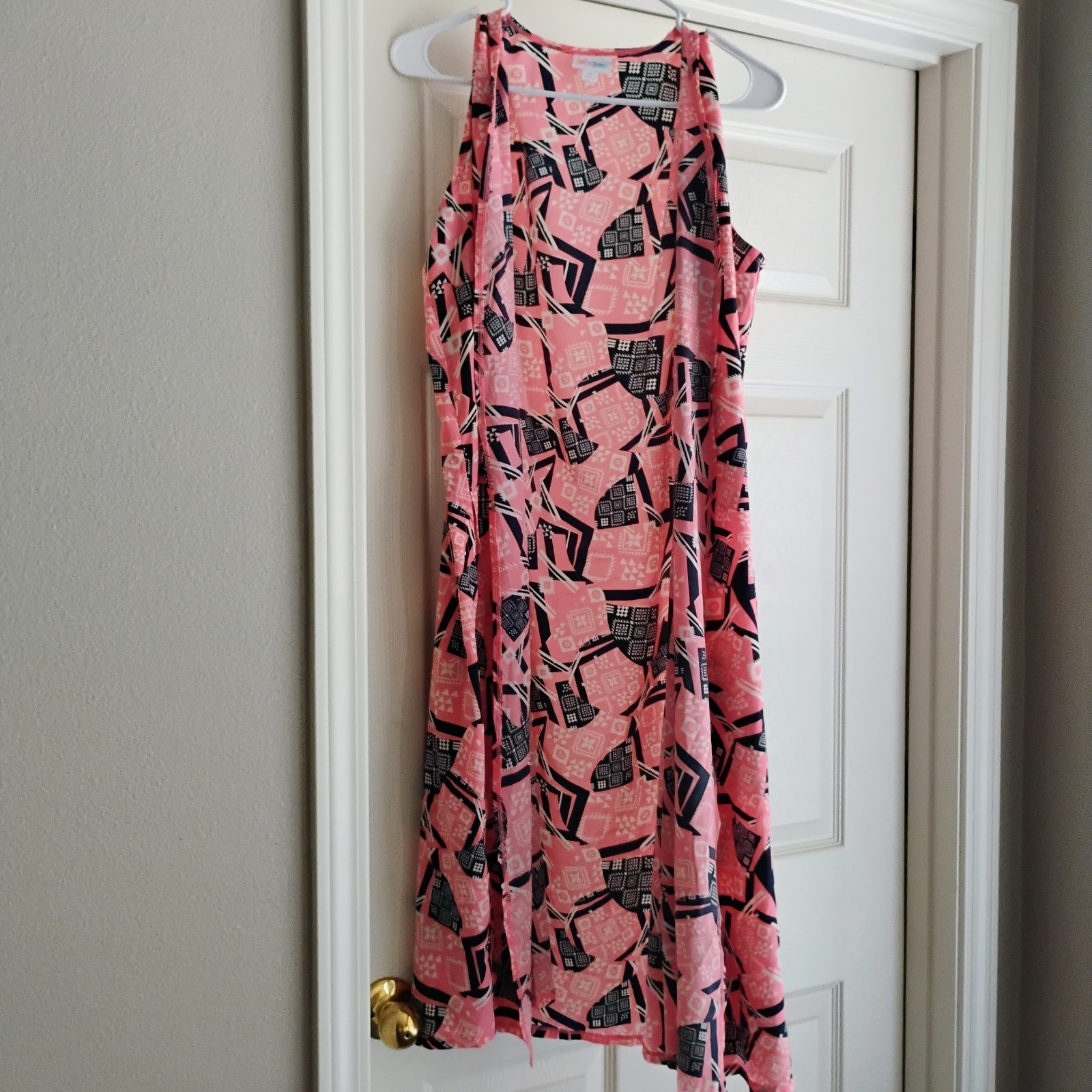 LulaRoe Duster Size M, Open Front, No Pockets, Flowy With High Slit