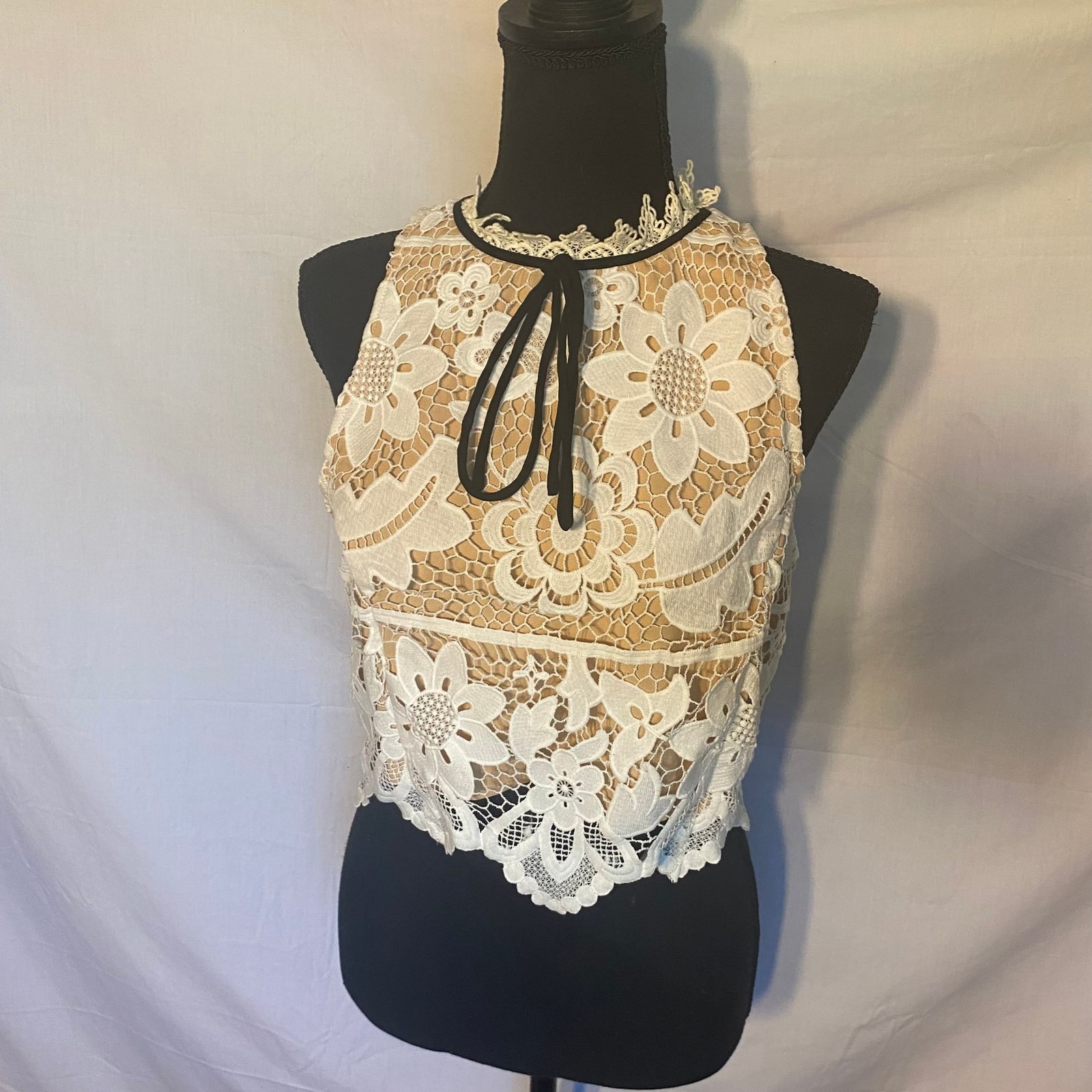 Endless Rose Ivory Floral Crochet Lace Top