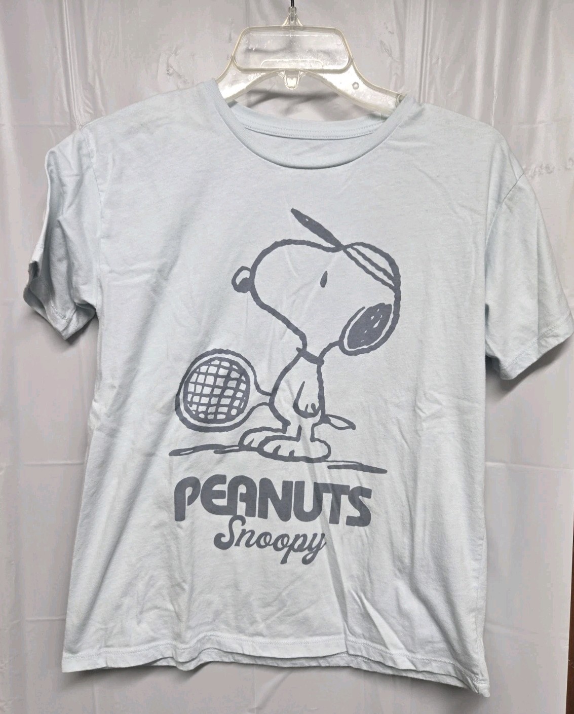 Peanuts Snoopy Light Blue Women’s Girls XL 14-16 Graphic Short Sleeve T-Shirt