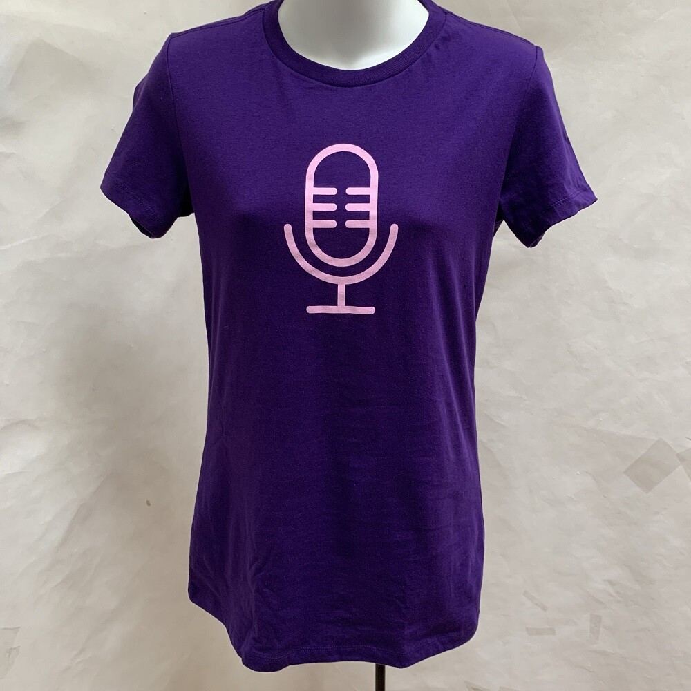 Ebay for Business Podcast Sz M T-Shirt Purple Pink Microphone Icon New Top