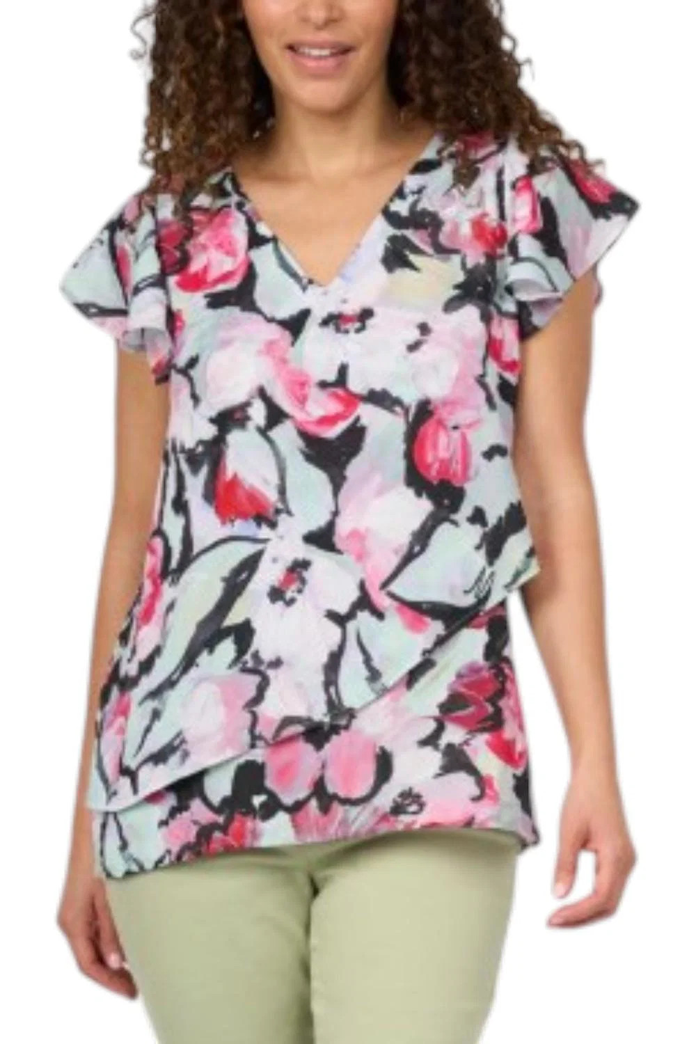 DG2 by Diane Gilman Women’s Asymmetric Top Spring Garden
