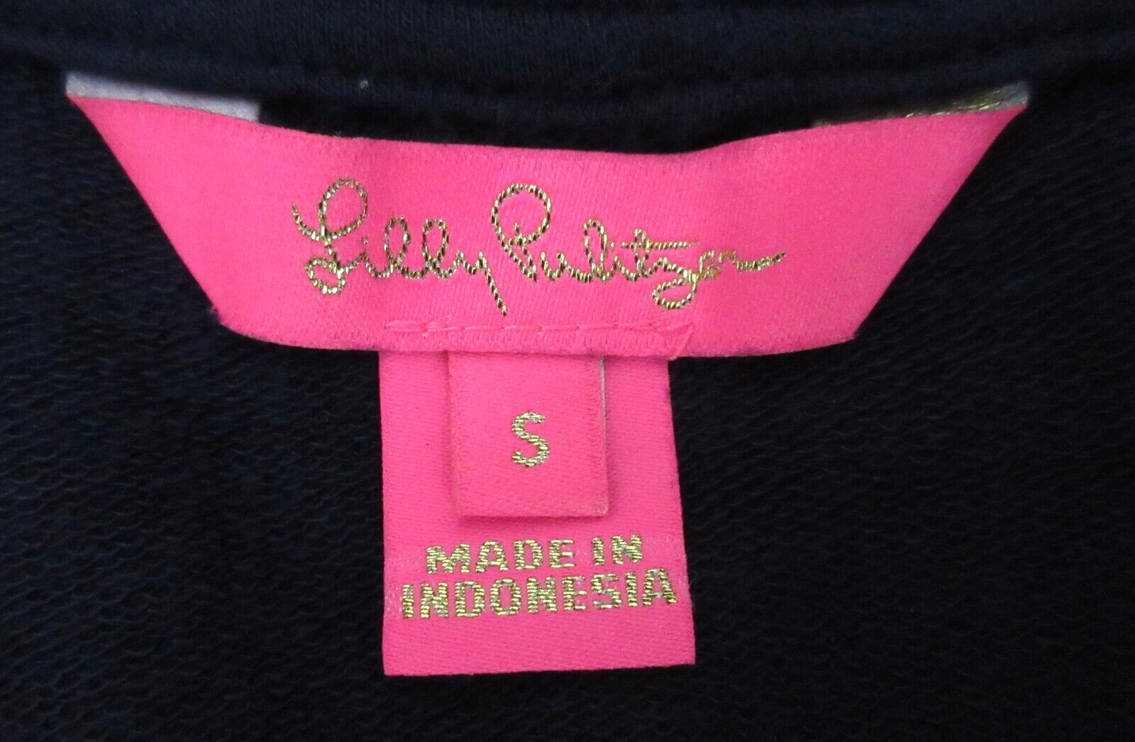 Lilly Pulitzer Belinda One-Shoulder Jersey Pullover True Navy Blue Sz SMALL