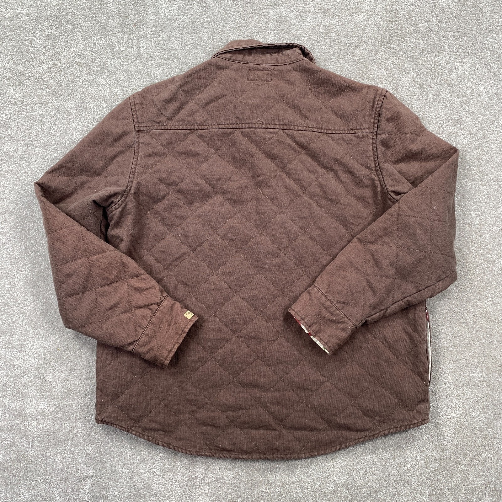 Guide Series Women’s Button Up Quilted Brushed Twill Shirt Jacket Size S Brown