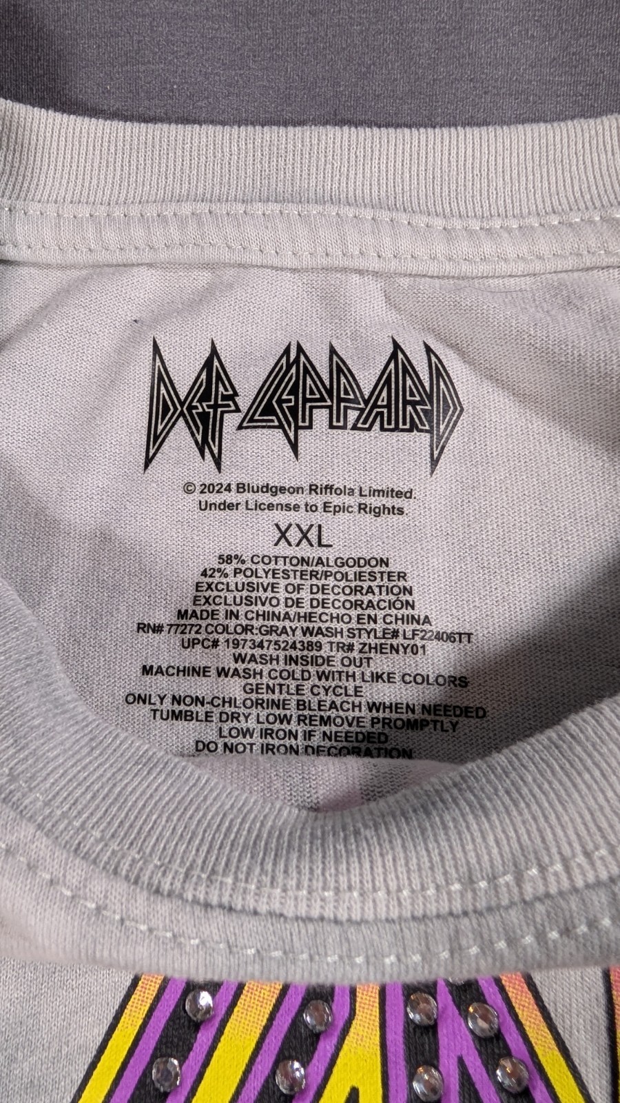 Def Leppard Hysteria Tour 1987-1988 T-Shirt 2XL Band Music Rhinestones Womens
