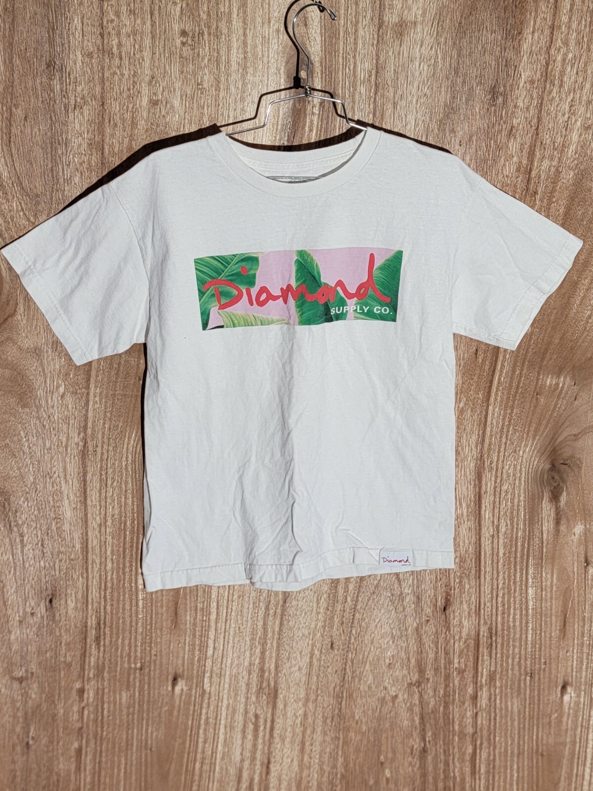 diamond supply shirt womens size XL short sleeve crew neck white