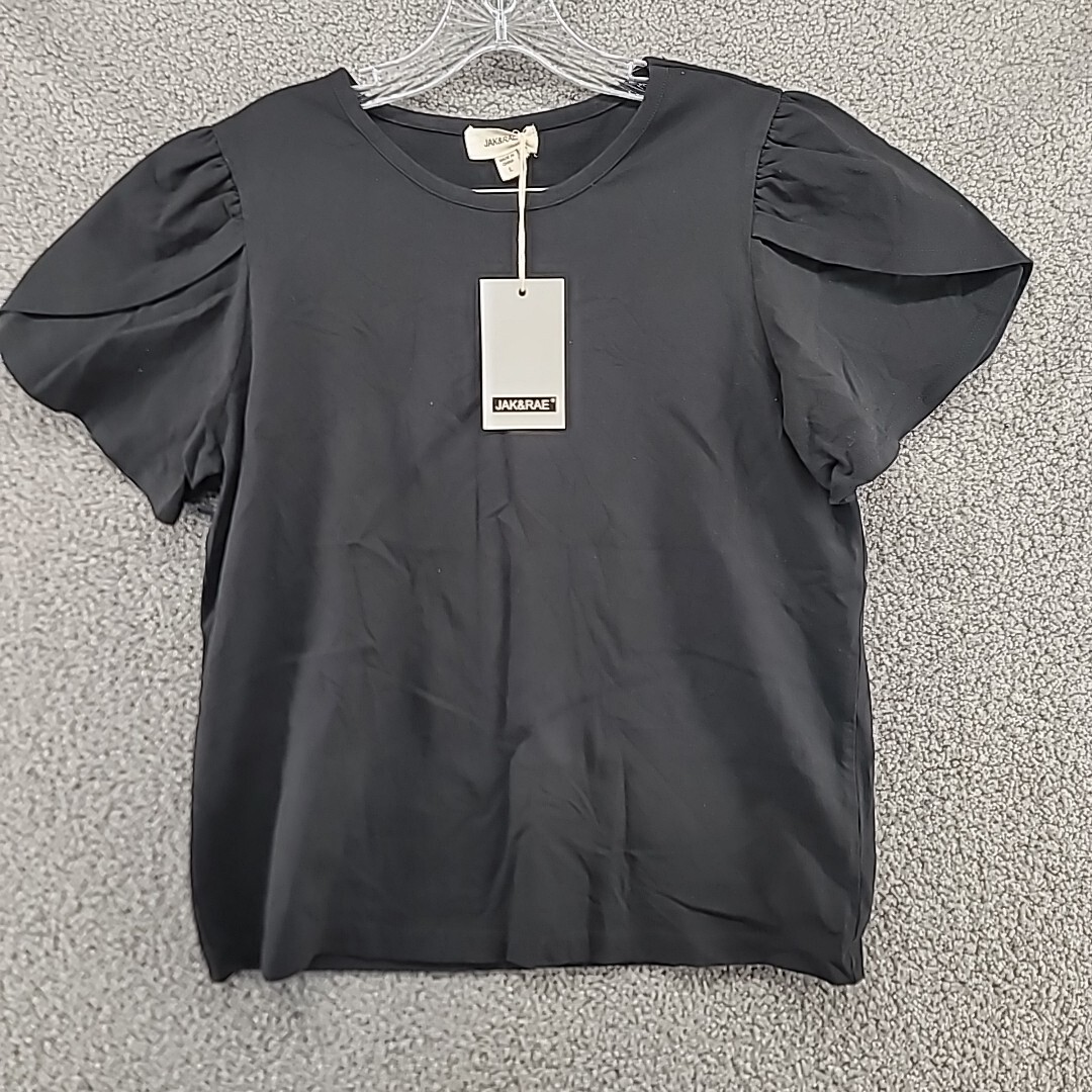 JAK AND RAE WOMENS BLACK BLOUSE SIZE LARGE