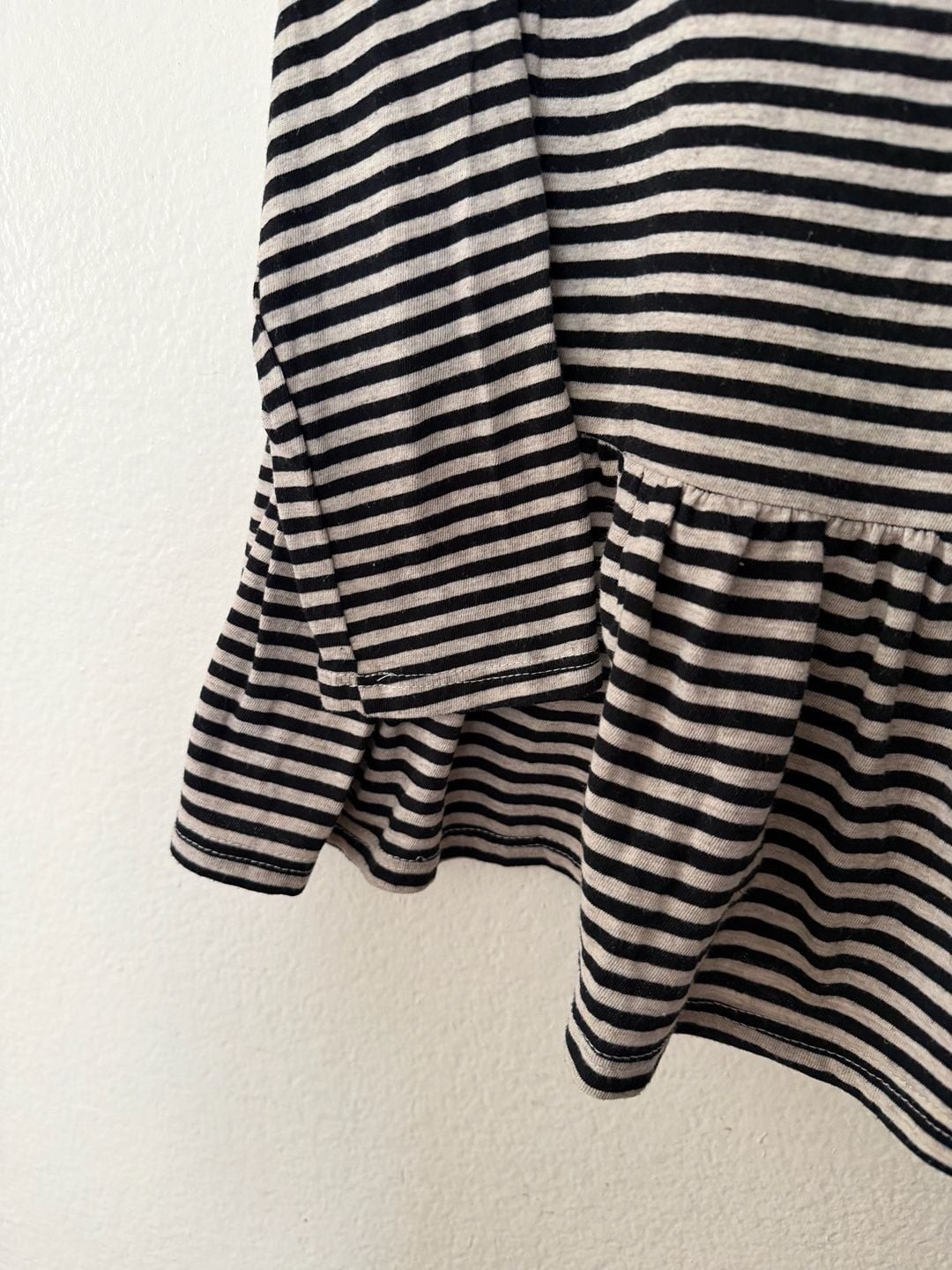 We The Free Black and White Striped Peplum Top Size M