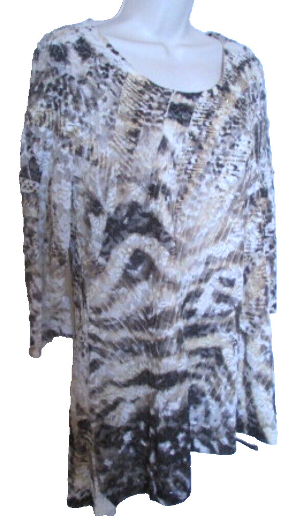 Cal Style Women’s Leopard Print Lace Top with Under Shirt Small NWT