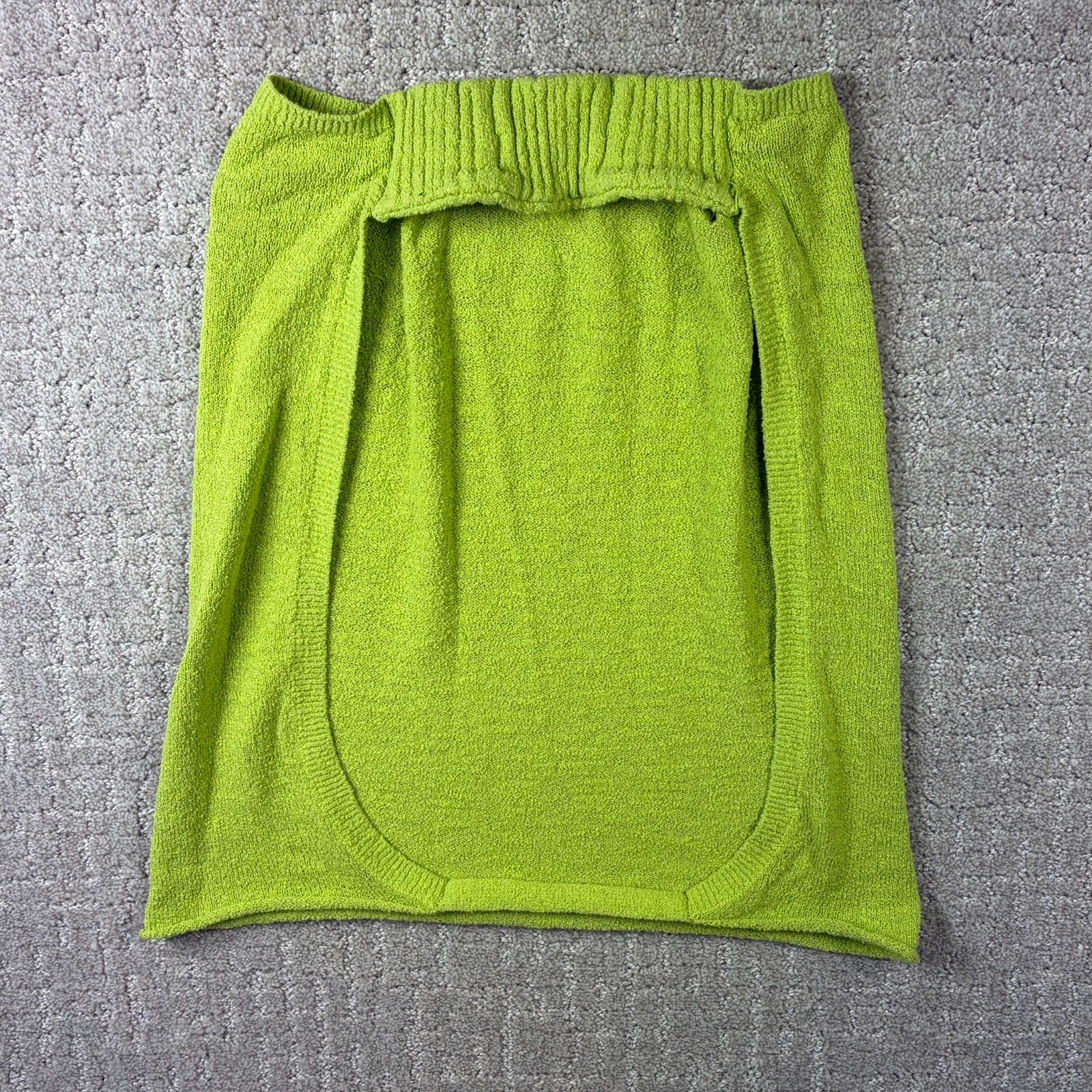 Free People FP Beach Lime Green Knit Tube Halter Top Backless Open Back Size XL
