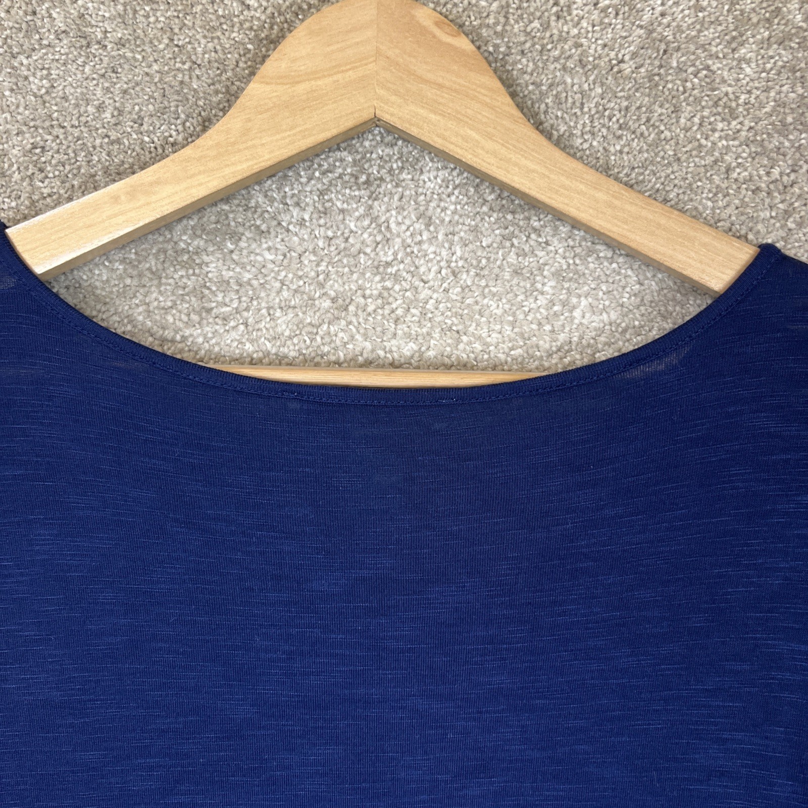 White House Black Market Shirt Womens Medium Blue 3/4 Sleeve Pullover- 4676