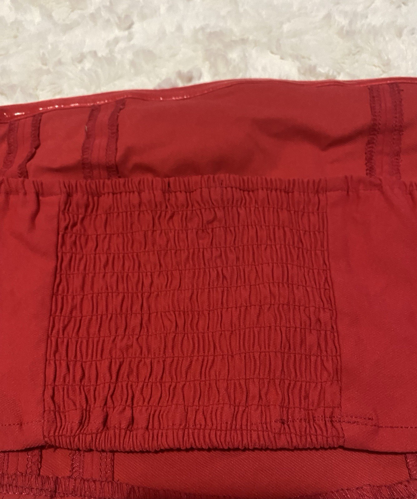 Wild Fable Womens Red Knit Smocked Strapless Bandeau Tube Top Stretch XL