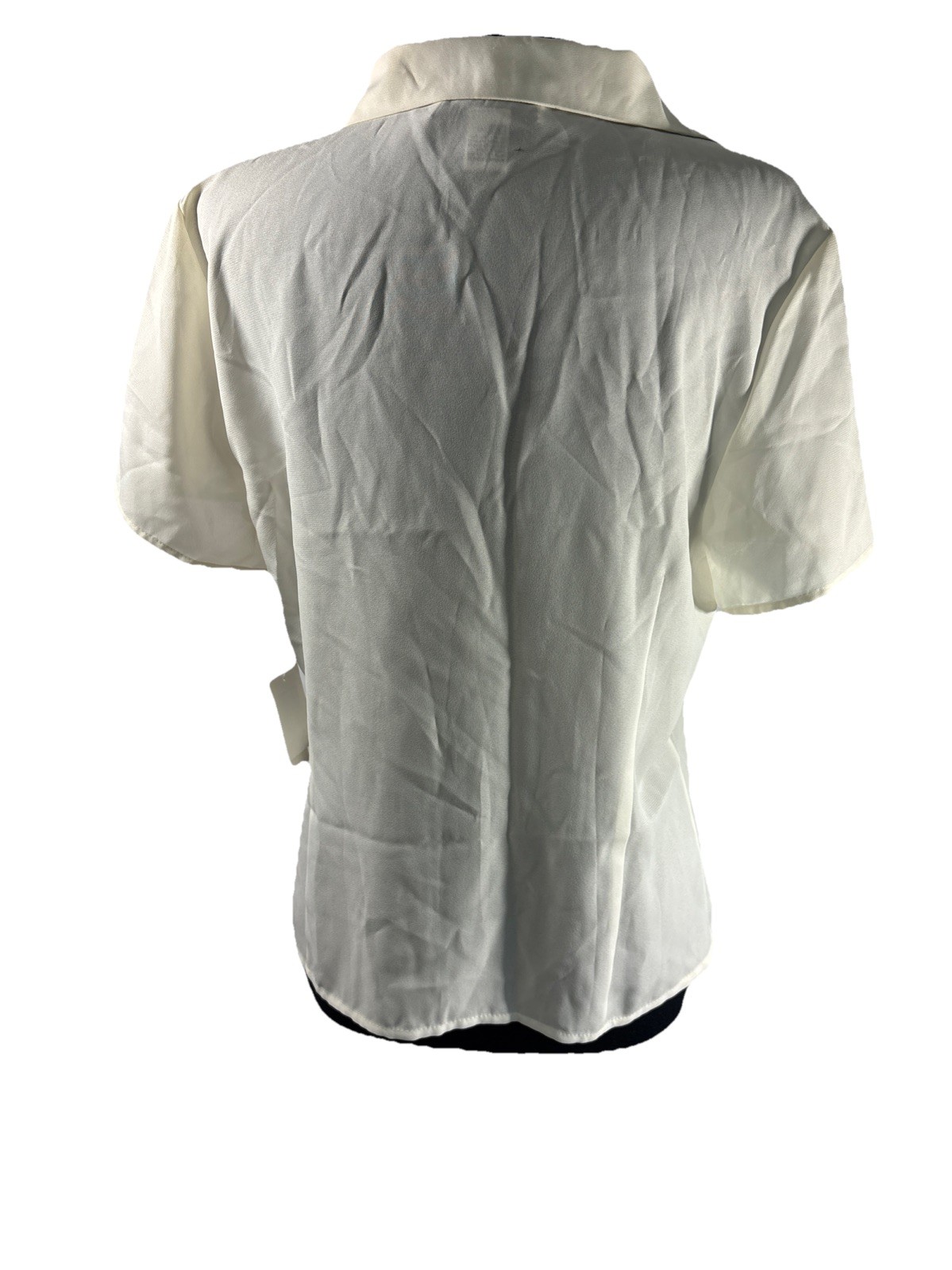NWT Judith Hart Cream White Ivory S/S Pintucks Button Blouse Top Lace Sz 16 Poly
