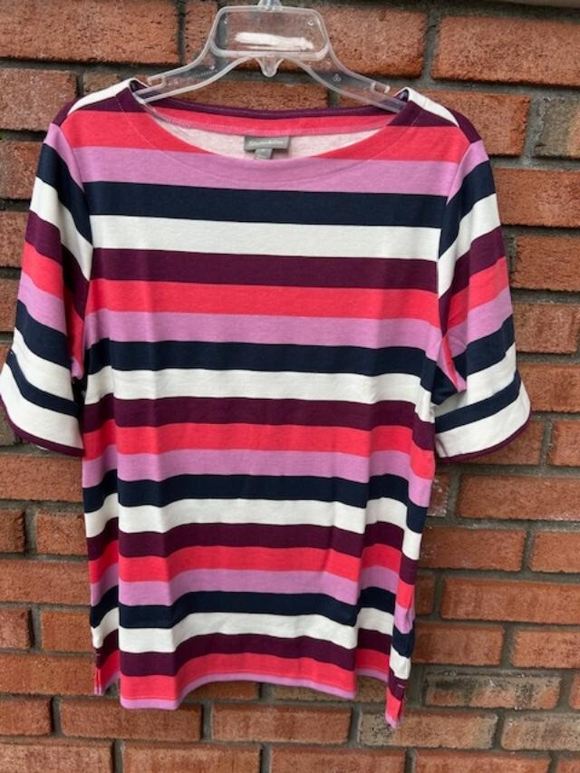 New $19.99 Tags NWT STYLE & CO Pretty Striped Cuffed Sleeve Knit Top 1X 2X 3X