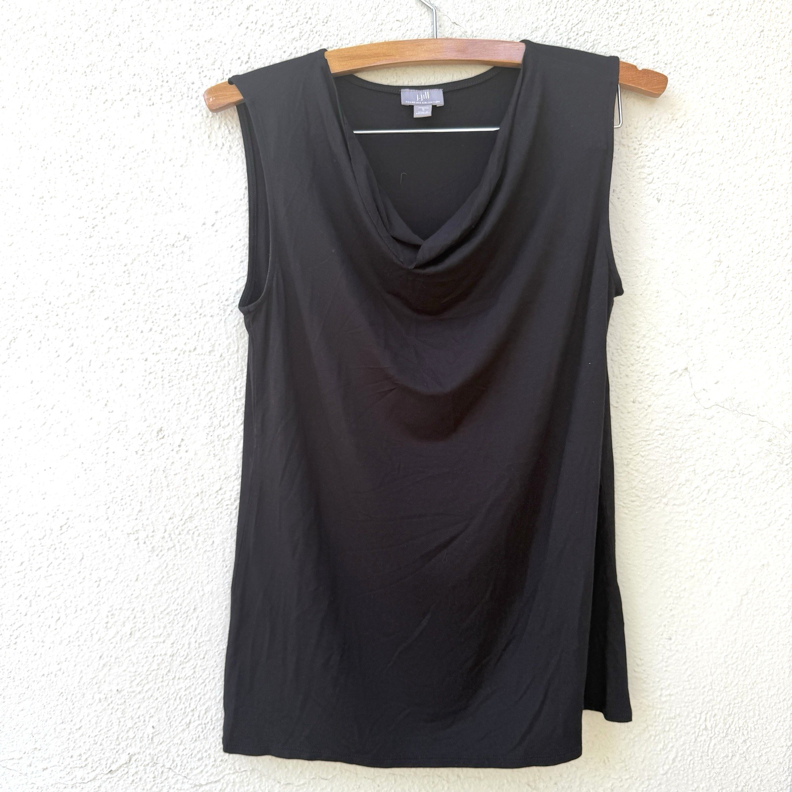 J. Jill Size S Black Sleeveless Blouse Cowl Neck Stretch Blended Fabric