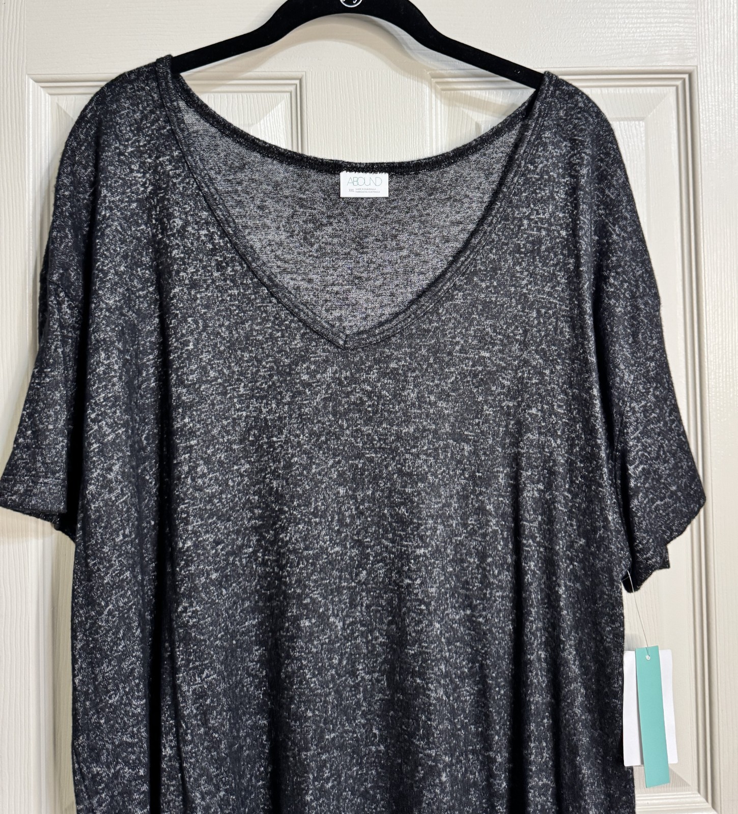NWT Nordstrom Rack ABound Size XXL Black Marble Soft Knit Tunic Tee T-shirt Top