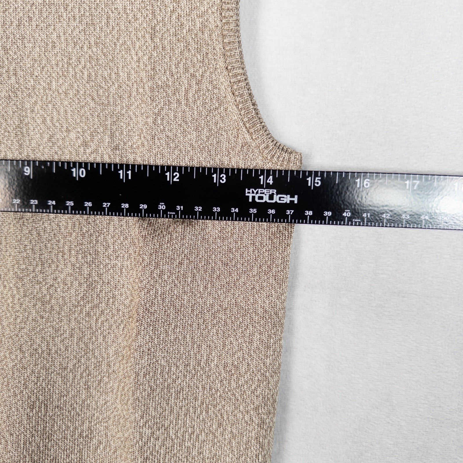 Linda Allard Ellen Tracy Womens Knit Shell Small Tan Silk Blend Sleeveless