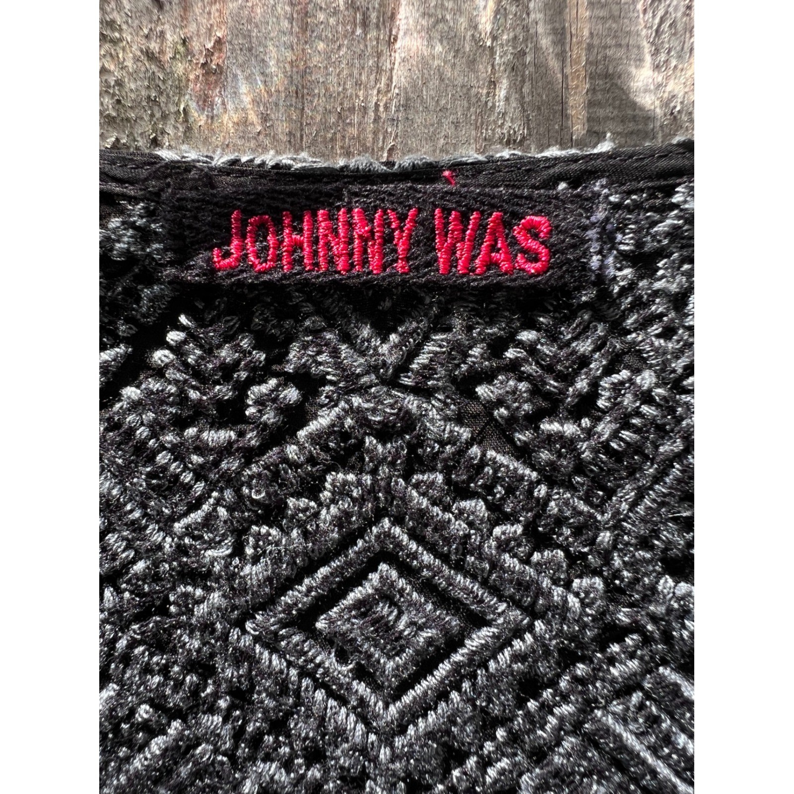 JOHNNY WAS Rumi Rolled Sleeve Embroidered Rayon Boho Long Sleeve Blouse Top M/L