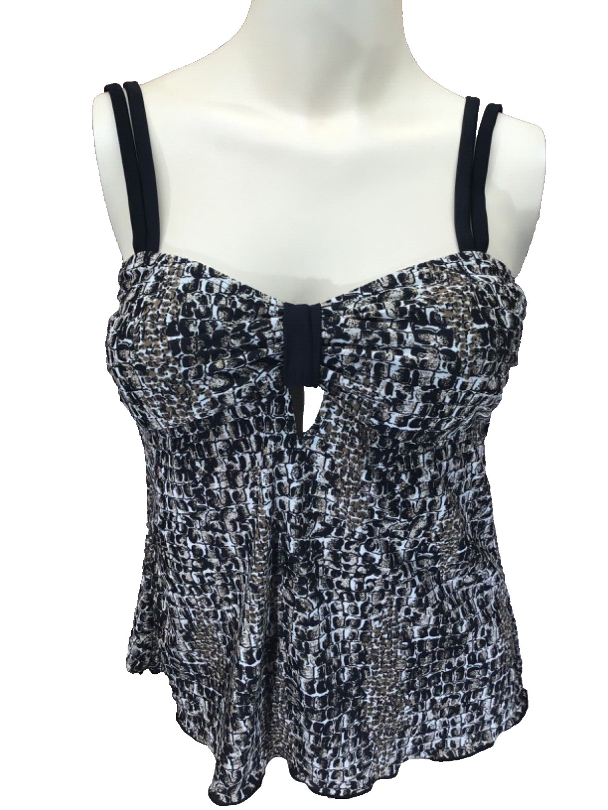 👚 Tropical Honey Tankini Top Women’s Size 8 Multicolor Snake Skin Print