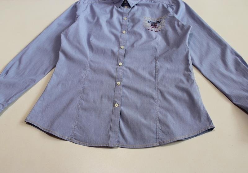 Women Napapijri shirt blue cotton 40/L/48 #B6S2