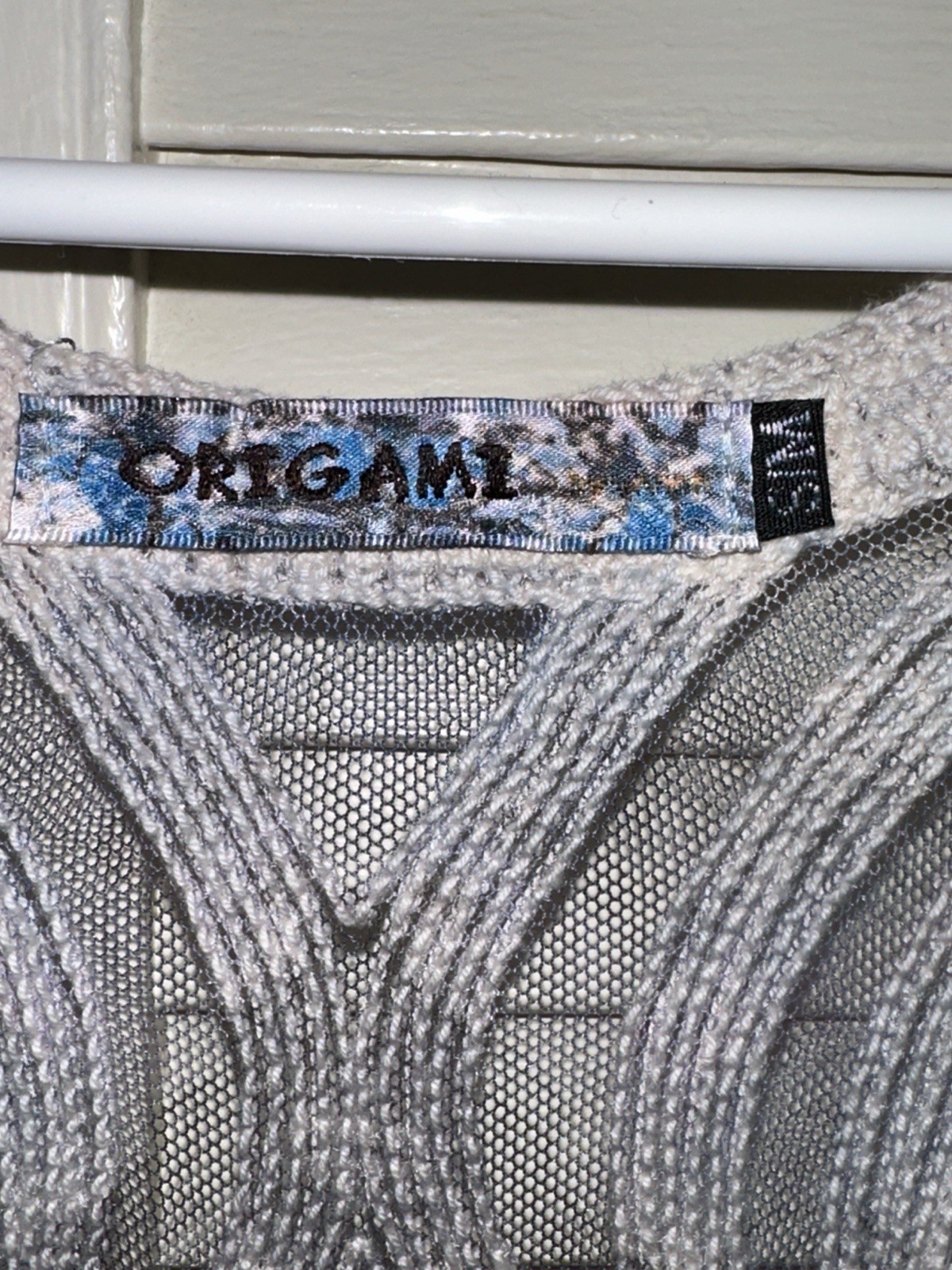 Origami Women’s S Gray Sheer Floral Mesh Lace V-Neck Sleeveless Tunic Tank