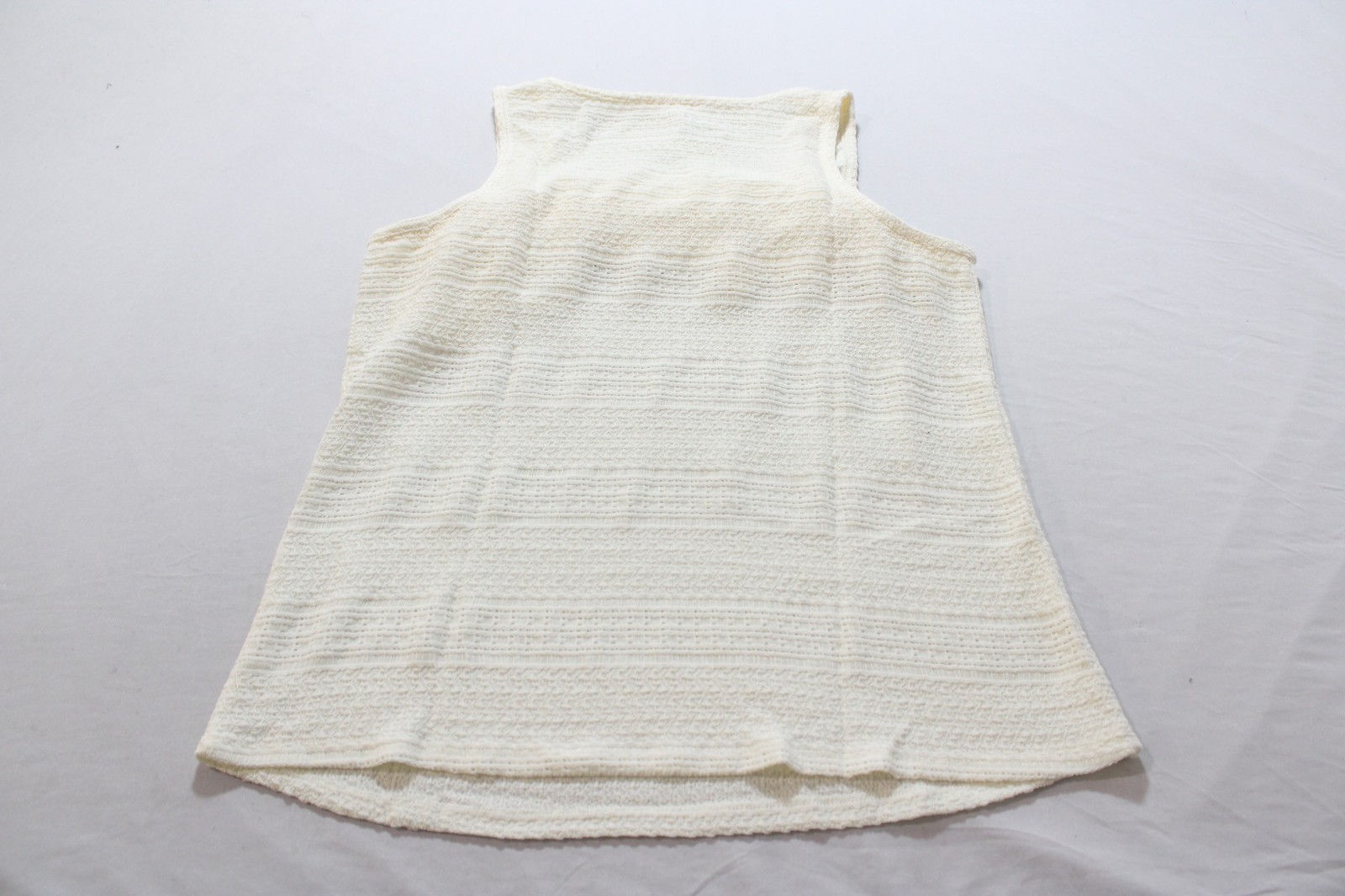 Maurices Women’s Plus Lined Textured Sweater Tank Top AC2 Ivory Size: 1X NWT