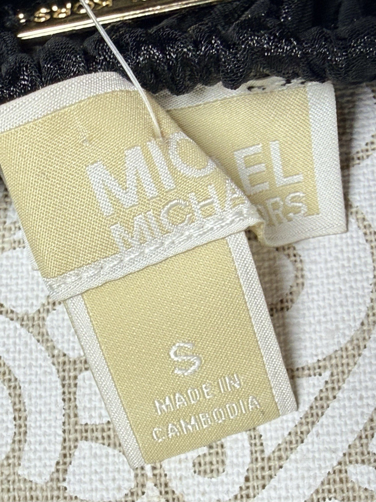 NWT Michael Kors Blouse Small Black Sheer Asymmetrical Hem Snake Skin Print