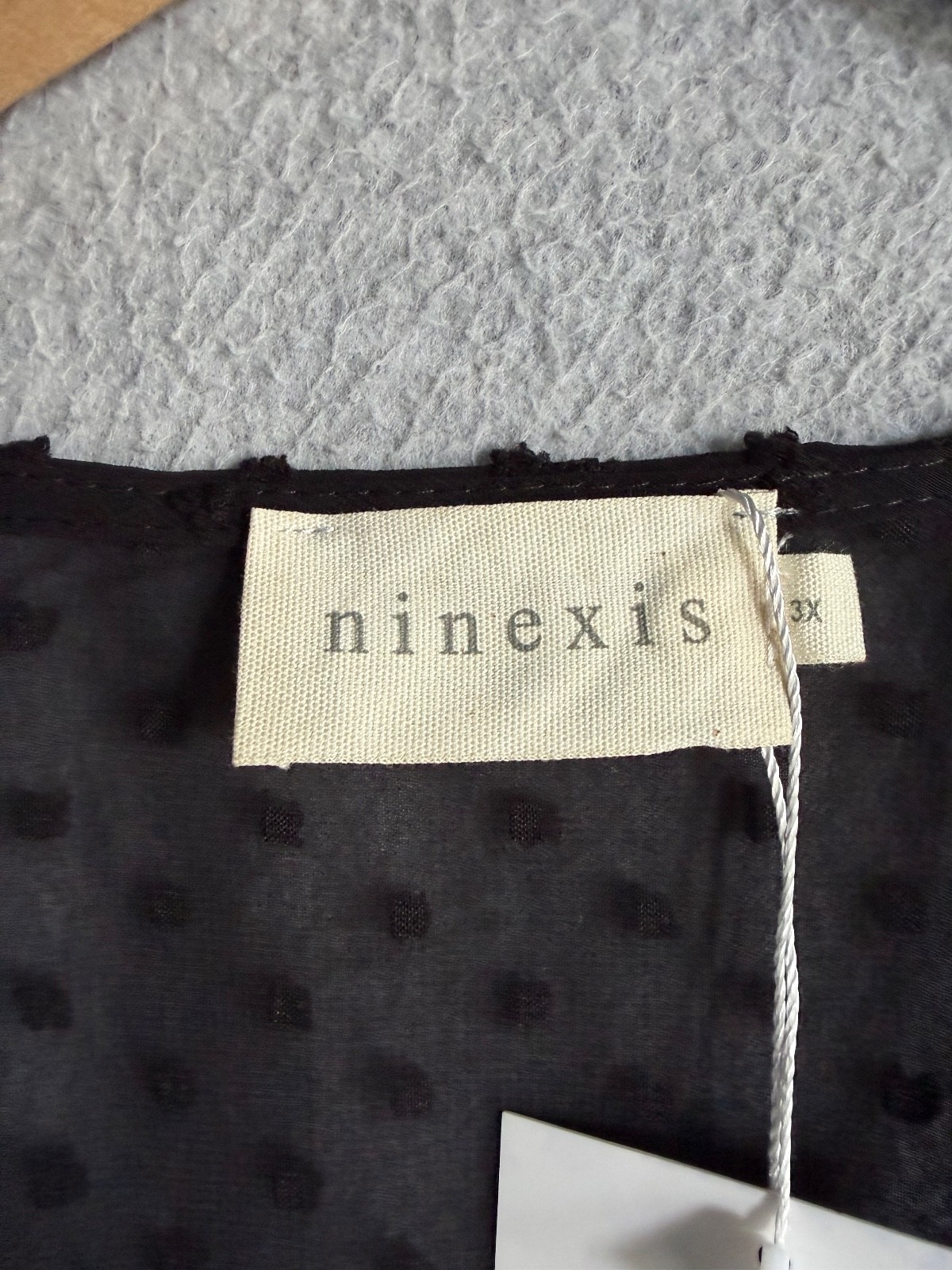 Ninexis Babydoll Women Plus 3X Black Kimono Sheer Swiss Dot Whimsy Goth NWT